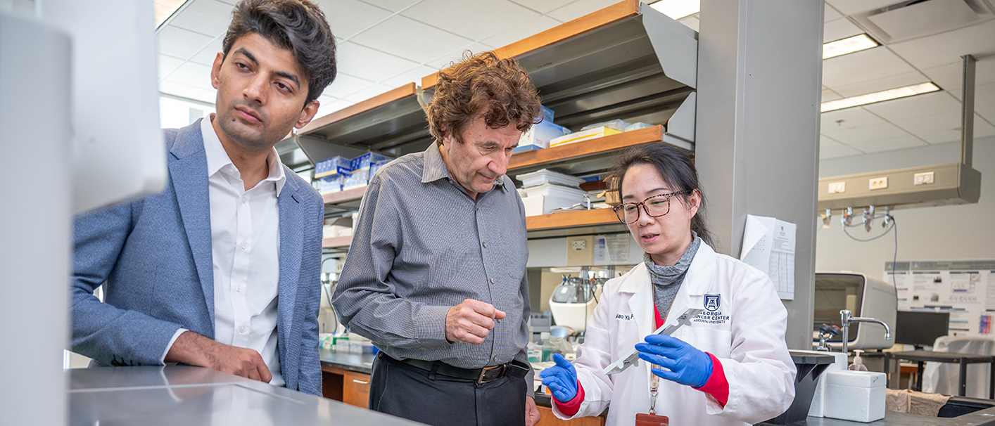 Three scientists in lab