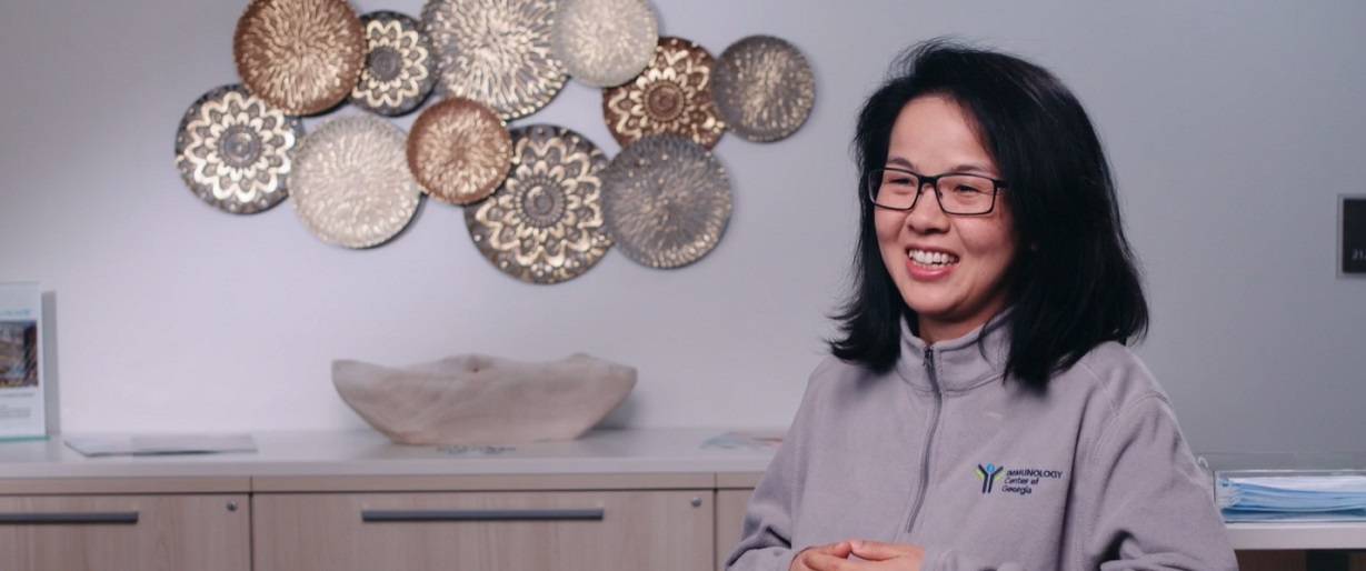 Dr. Zhu being interviewed