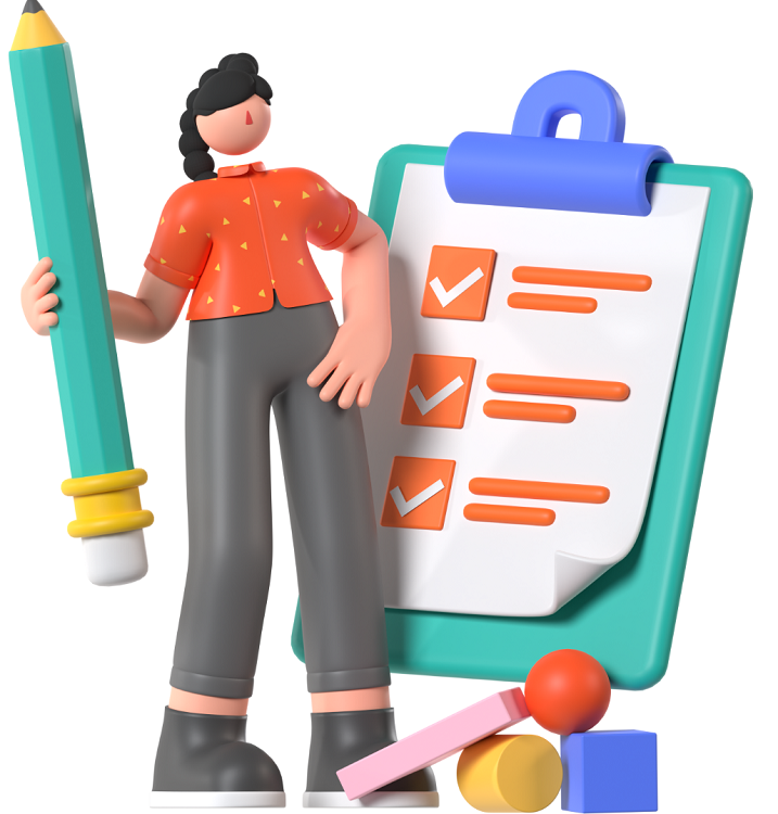 Icon of a person holding a pencil