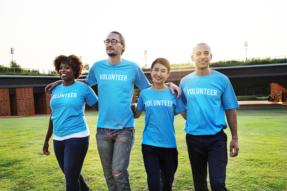 Nonprofit - Team of young people in matching t-shirts