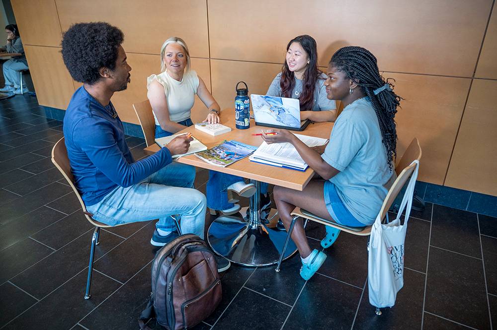 students studying together