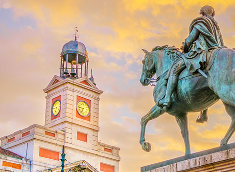 Madrid at sunset