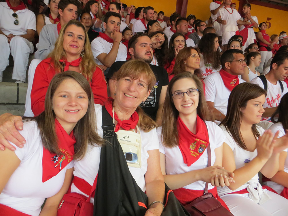 Study abroad students pose for a group photo